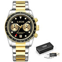 LIGE Stainless Steel Men's Quartz Watch Sleek Functional Timepiece