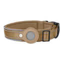 Anti-Lost Pet Dog Collar with Apple Airtag Tracker: Waterproof Reflective Design  ourlum.com khaki S(30-37cm) United State