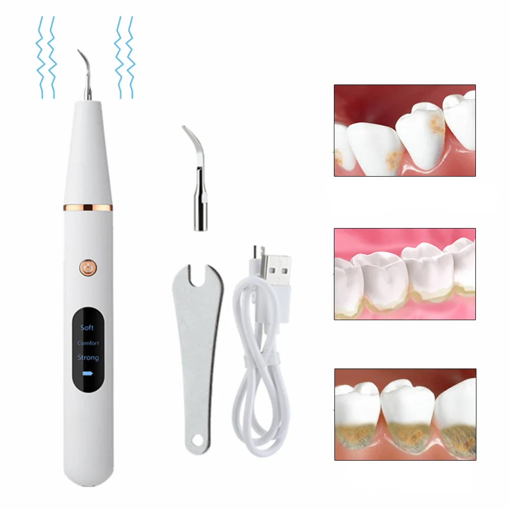 Ultrasonic Teeth Whitening Dental Sonic Teeth Cleaning Electric Calculus Stains Teeth Tartar Plaque Remover Scraper Tools