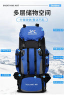 90L Waterproof Hiking Camping Backpack Rucksack Large Capacity