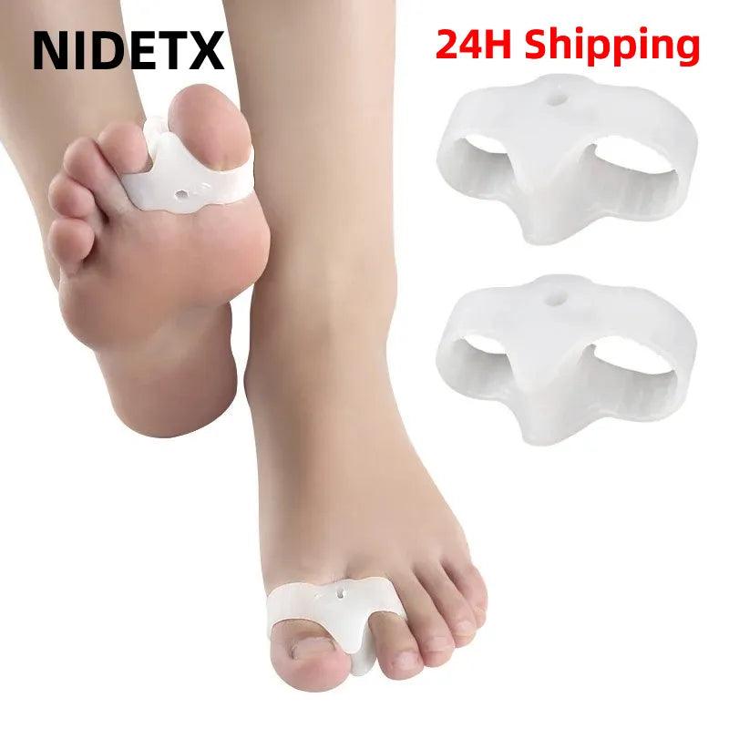 2pcs=1pair Silicone Toe Spreader Separator Bunion Hallux Valgus Corrector Thumb Finger Correction Straightener Foot Care Tool  ourlum.com   