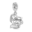 Sterling Silver Pet Cat Dangle Charm for Pandora Bracelet