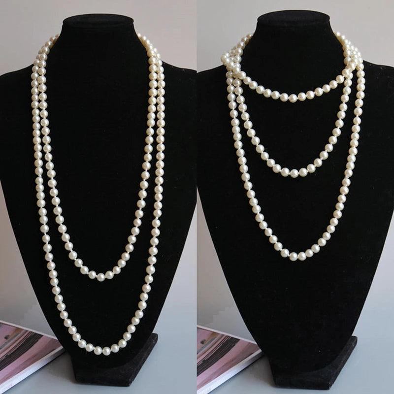 2024 Elegant Pearl Beaded Necklace - Stylish Women's Sweater Chain Jewelry for Dressing Up and Gifting  ourlum.com Default Title  
