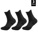 Ultimate Performance Anti-Slip Cotton Sport Socks for Men and Women - Ideal for Soccer, Basketball, and More  ourlum.com 3pairs-long-black  