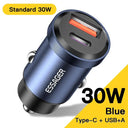 Essager USB Car Charger: Fast Charge for iPhone Samsung  ourlum.com Blue A TO C  