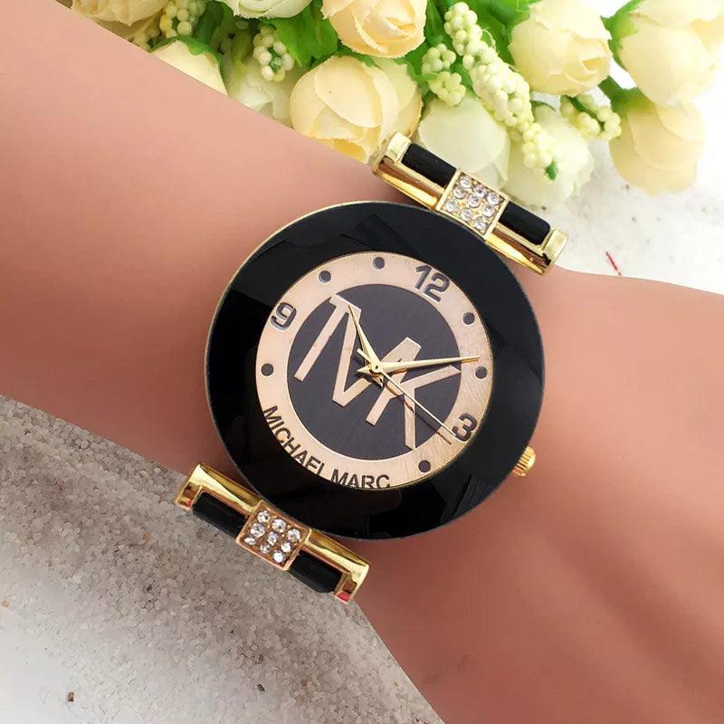 Elegant Black Luxury Women's Quartz Wristwatch with Silica Gel Band  ourlum.com Black Yes 