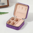 Velvet Jewelry Box For Women Travel Zipper Organizer Case