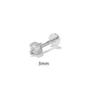 1PCS Piercing Earrings 925 Sterling Silver Stud Earring Bling Zircon