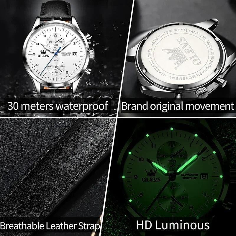 OLEVS Men's Chronograph Waterproof Luxury Wristwatch  ourlum.com   