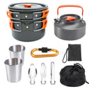 Compact Outdoor Camping Cookware Set with Foldable Cutlery