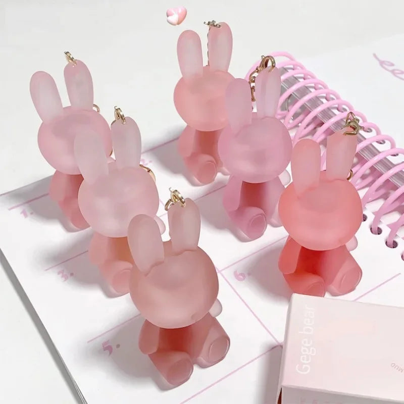 Cute Rabbit Matte Velvet Lip Glaze Summer Lovely Bunny Keychain Lip Mud Matte Texture Lipstick Pink Red Lip Gloss Tint Cosmetic  ourlum.com   