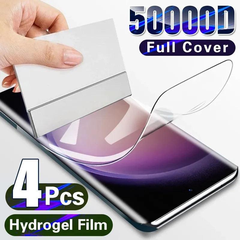 4-Pack Hydrogel Screen Protector for Samsung Galaxy S Series and Note Series - Clear HD Film with Anti-Fingerprint, Anti-Scratch, Anti-Shatter, Water-Resistant - Compatible with Various Samsung Models  ourlum.com S10 5G 4 pieces Hydrogel Film