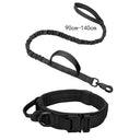 Military Tactical Dog Collar with Durable Nylon Lead & Breakaway Leash  ourlum.com Black Collar Leash M collar(36-48cm) 