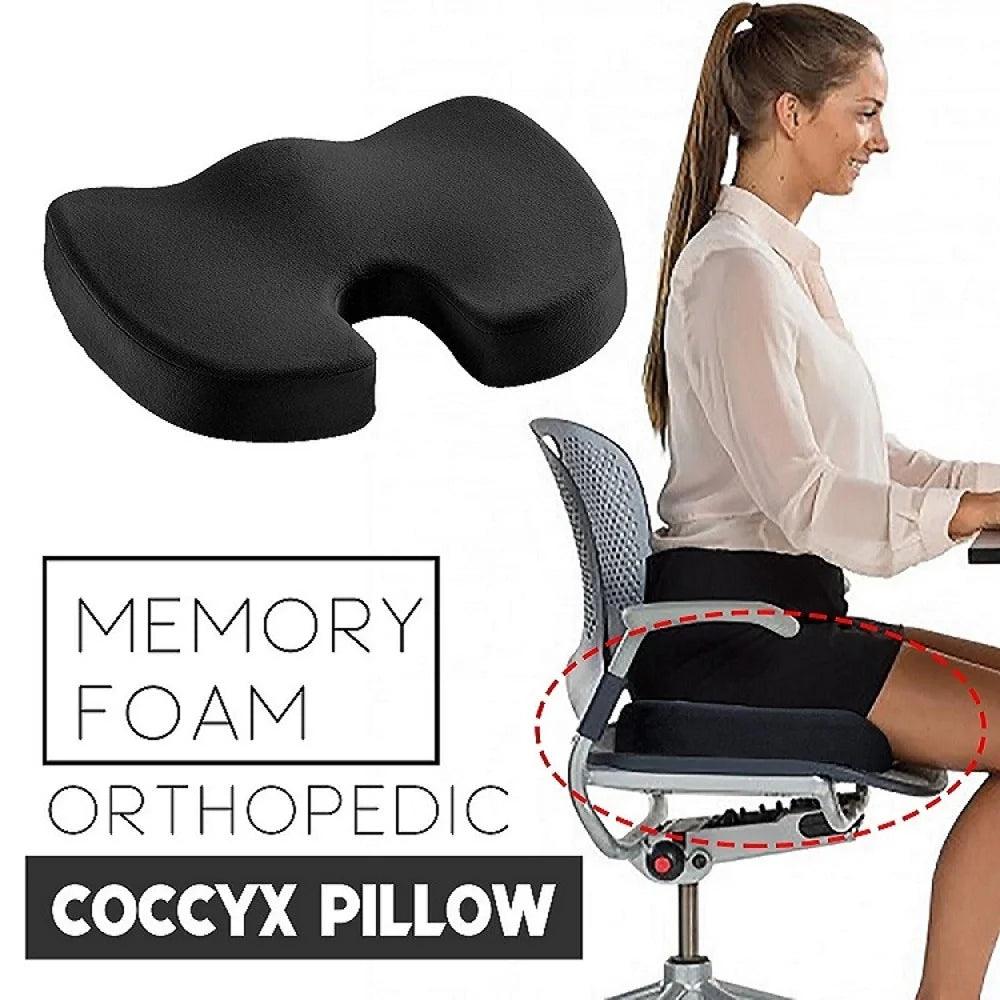 Ergonomic U-Shaped Memory Foam Coccyx Seat Cushion for Pain Relief - Ideal for Office, Car, and Travel