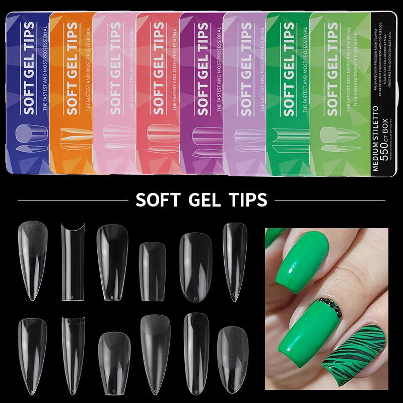 Almond French Coffin Acrylic False Nails Set: Enhance Your Nail Aesthetics