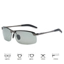 Men Photochromic Polarized Sunglasses Change Color UV400 Eyewear