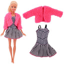 Barbie Doll Fashion Set: Chic Coat and Dress for Dolls