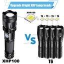 XHP100 LED Flashlight: Ultimate Outdoor Torch for Adventures.  ourlum.com   