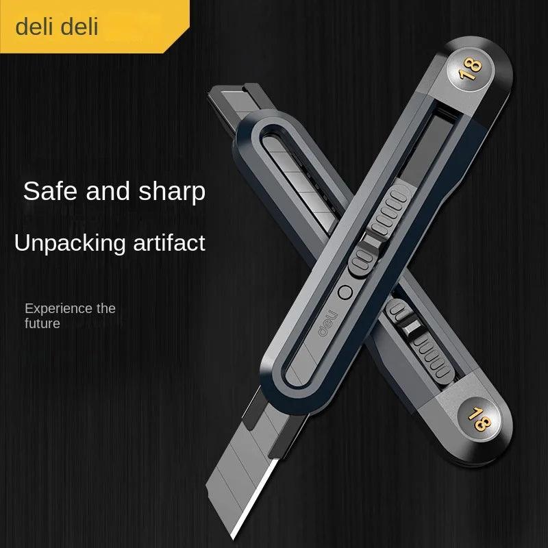 Deli Snap-off Utility Knife with High Carbon Steel Blades: Precision Cutting for Home and Office  ourlum.com   