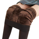 Cozy Winter Velvet Leggings - High Waist Stretch Leggings for Women  ourlum.com Brown L 