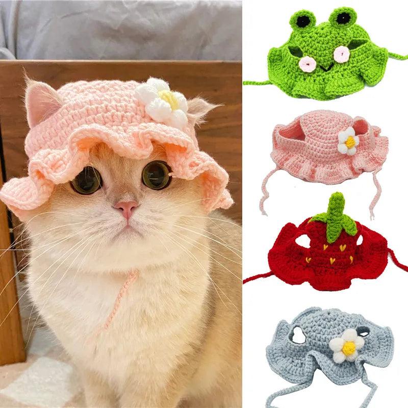 Cat & Dog Knitted Party Hat: Elastic Cute Refined Photo Props  ourlum.com   