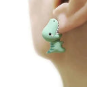 Animal Cartoon Stud Earrings: Playful Dinosaur Dog Whale