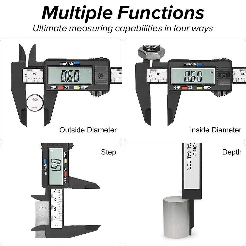 Precision Digital Caliper Set - Carbon Fiber Dial Vernier Gauge Micrometer Tool  ourlum.com   