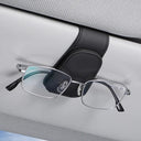 Sleek PU Leather Car Sunglasses Holder Clip Compact Organizer