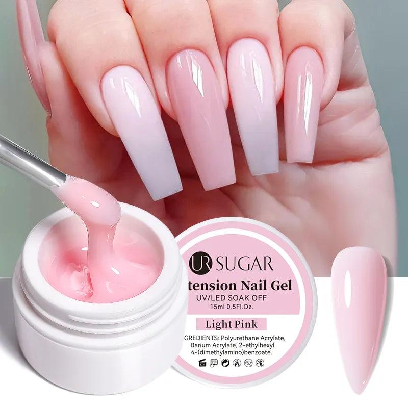 Milky White Clear Pink Jelly Extension Nail Gel Polish - UV/LED Compatible, Long-Lasting Manicure Solution  ourlum.com   