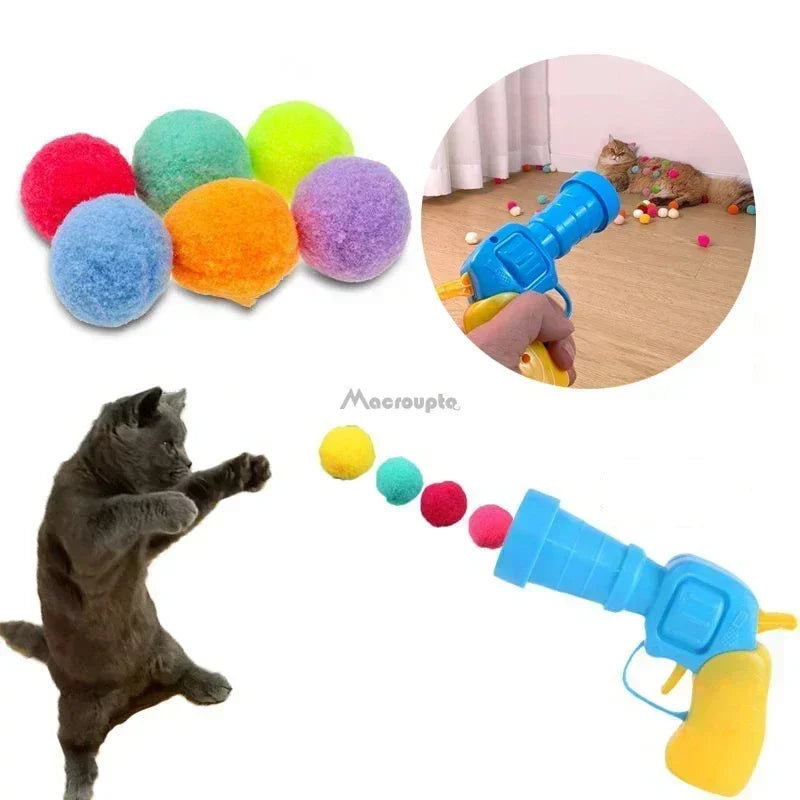 Interactive Cat Toy Set: Creative Mini Pompoms & Plush Ball Games  ourlum.com   