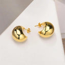 Vintage Gold Teardrop Earrings - Stainless Steel Statement Drops