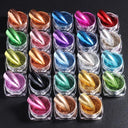 Y2K Magic Mirror Nail Powder Set Vibrant Metallic Chrome Shades