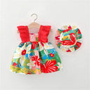 Baby Girl's Tropical Flower Dress Summer Chic Daily Style