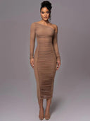 Elegant Mesh Backless Bodycon Dress For Sophisticated Women