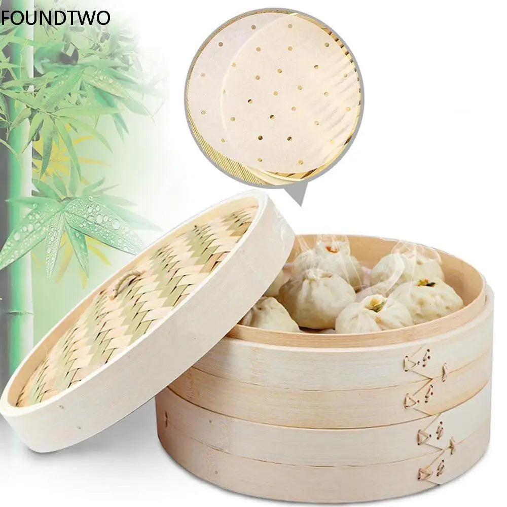 Bamboo Steamer for Dumplings and Cooking - Eco-Friendly Kitchen Steam Pot with Lid (10/15/20cm)