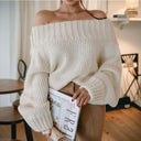 Stay Stylish Off-the-Shoulder Solid Color Sweater Top