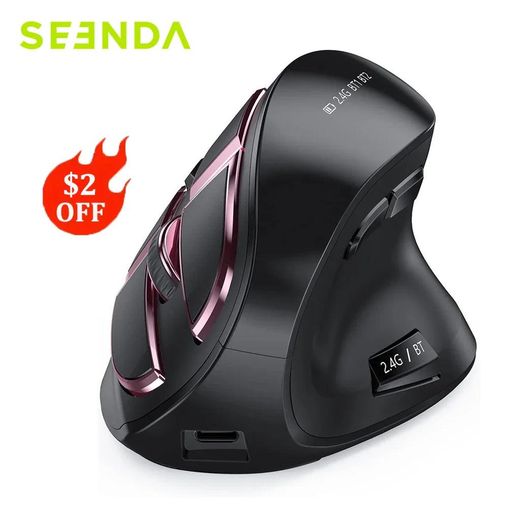 Seenda Vertical Wireless Mouse: Seamless Multi-device Connectivity & Ergonomic Design  ourlum.com   