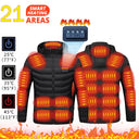 21 Areas Heated Jacket Mens Waterproof Heating Coat Tactical