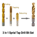 Hex Shank Titanium Plated HSS Tap Drill Bit Set for Metalworking