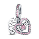 Pink Silver Plated Butterfly Flower Charm Beads for Jewelry