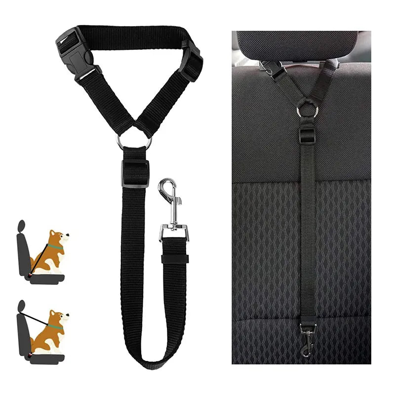 Adjustable Nylon Dog Harness & Car Seat Belt Set: Enhance Safety & Comfort  ourlum.com   