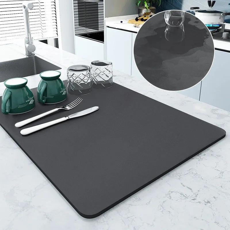 Super Absorbent Kitchen Mat: Stylish Drying Pad for Coffee & Dishes  ourlum.com   