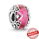 Colorful Heart Murano Glass Charm - Sterling Silver Pandora Jewelry Piece  ourlum.com LLZ002  