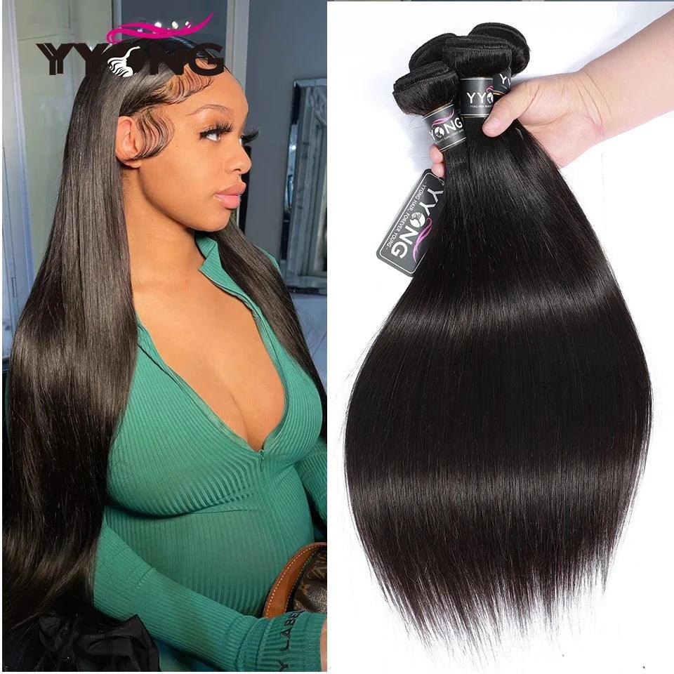 Luxurious Yyong Peruvian Straight Human Hair Weaves - Premium Remy Hair Extension Offering Endless Styling Options  ourlum.com 10 10 10 10  