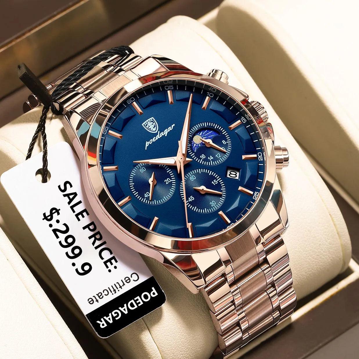 Luxury Men's Chronograph Watch: Military Waterproof Timepiece & Stylish Stainless Steel Case  ourlum.com   