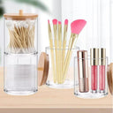 Acrylic Cotton Pad and Swab Holder with Bamboo Lid: Stylish Bathroom Organizer  ourlum.com   