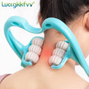 Neck Massager Handheld Shoulder Aids With Ball Shiatsu Deep Muscle Relaxation Massage Pain Relief  ourlum.com   