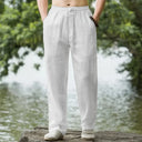 Men's Beach Pants Joggers Cotton Linen Casual Sweatpants