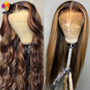 Blonde Highlight Body Wave Lace Front Wig Remy Human Hair