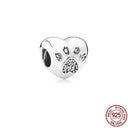 Pet Paw & Bone Charm Sterling Silver Bead for Pandora Jewelry